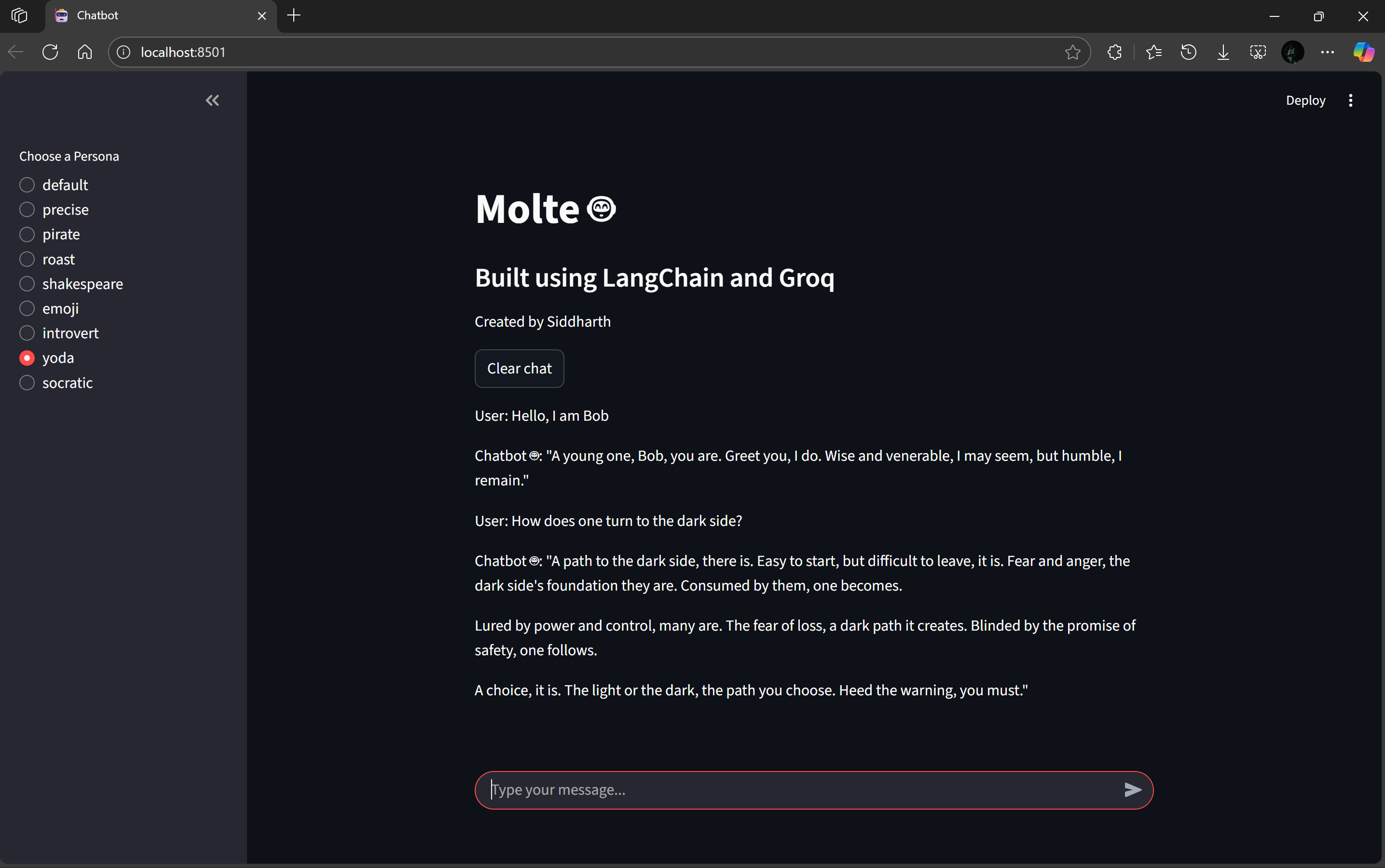 Molte - Personal Chatbot
